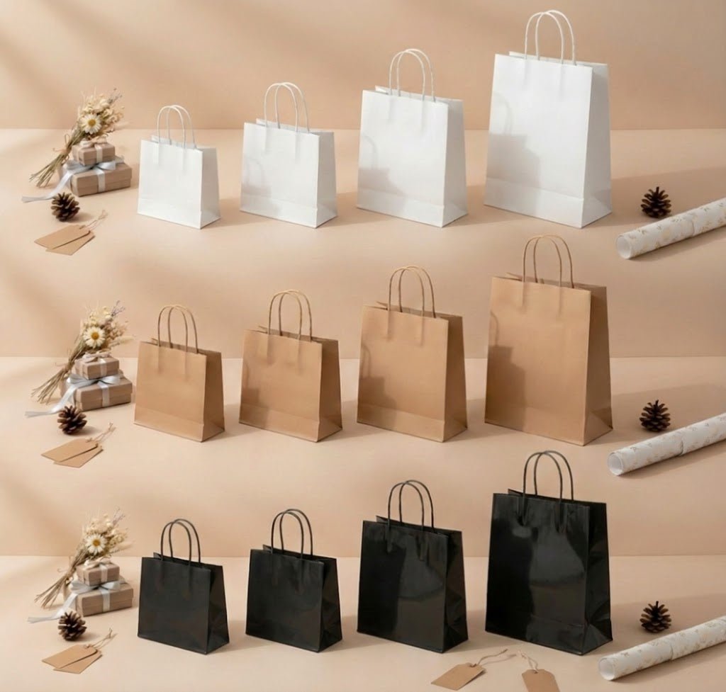 BOLSA PAPEL CON ASA RIZADA - BOLSASYMASBCN.COM
