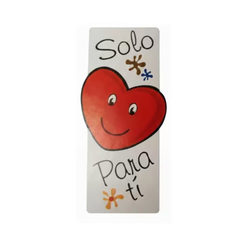500 Etiquetas Decorativas 'Solo Para Ti', Corazón Rojo, 25 x 55 mm