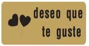 500 Etiquetas Adhesivas Doradas 'Deseo que te guste', 55x20mm