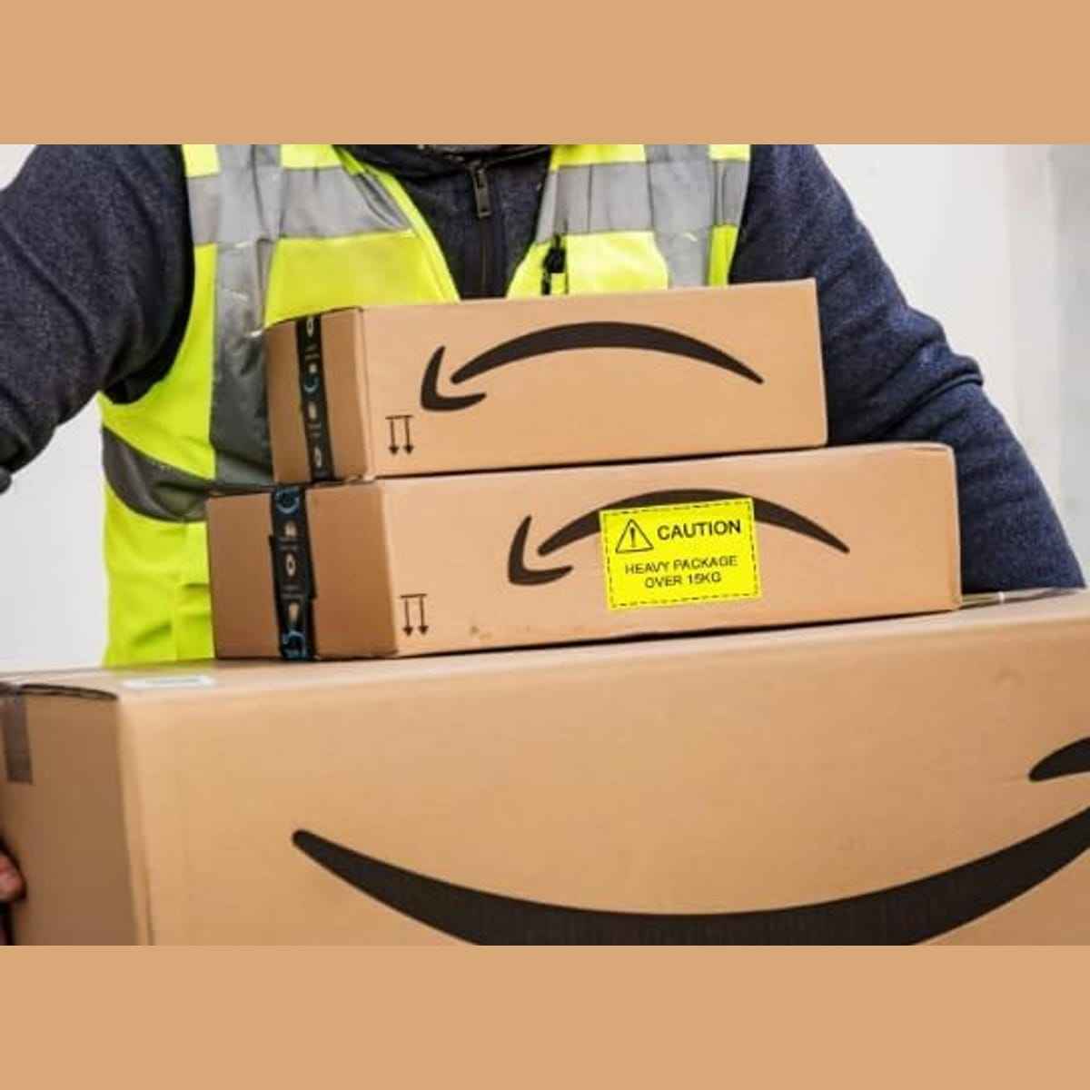 250 Etiquetas Adhesivas de Advertencia “CAUTION HEAVY PACKAGE OVER 15KG” – 100x50mm – Etiquetas de precaución para Paquetes Pesados – Pegatinas de Seguridad para Envíos, Logística，Amazon FBA y Almacén