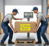 250 Etiquetas Adhesivas de Advertencia “CAUTION HEAVY PACKAGE OVER 15KG” – 100x50mm – Etiquetas de precaución para Paquetes Pesados – Pegatinas de Seguridad para Envíos, Logística，Amazon FBA y Almacén - BOLSASYMASBCN.COM
