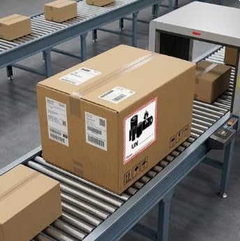 250 Etiquetas de Advertencia Baterías de Litio UN 100x100 mm - Pegatinas para mercancías peligrosa，clase UN para Rellenar a Mano(UN3481, 3480, 3090, 3091) - Aptas para Escribir Número UN y Teléfono - BOLSASYMASBCN.COM