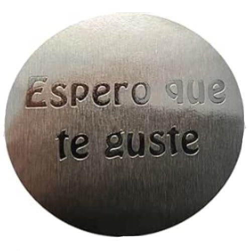 400 Etiquetas Adhesivas Decorativas 'Espero que te guste', Plateado, 45mm - BOLSASYMASBCN.COM
