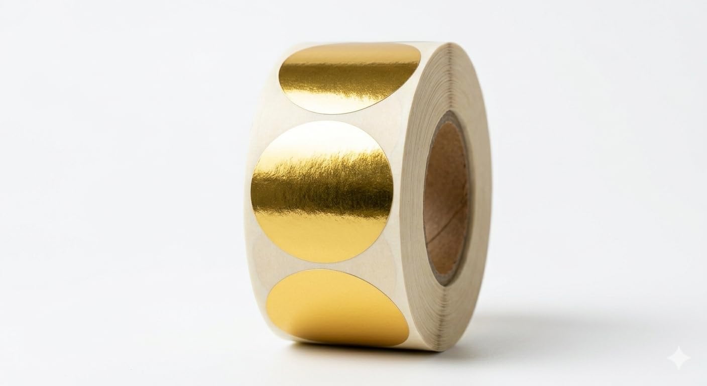 400 Etiquetas Adhesivas Doradas sin texto, 45mm - BOLSASYMASBCN.COM