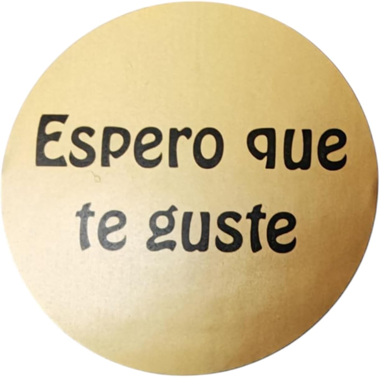 400 Etiquetas Adhesivas 'Espero que te guste', Doradas CON LETRA NEGRA, 45mm - BOLSASYMASBCN.COM