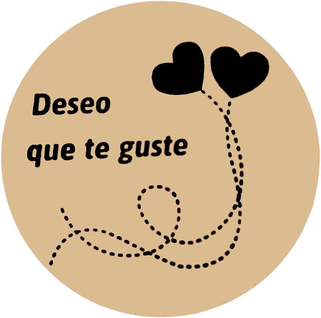 400 Etiquetas Adhesivas Kraft 'Deseo que te guste', 45mm, Pegatinas Decorativas con Corazones - BOLSASYMASBCN.COM