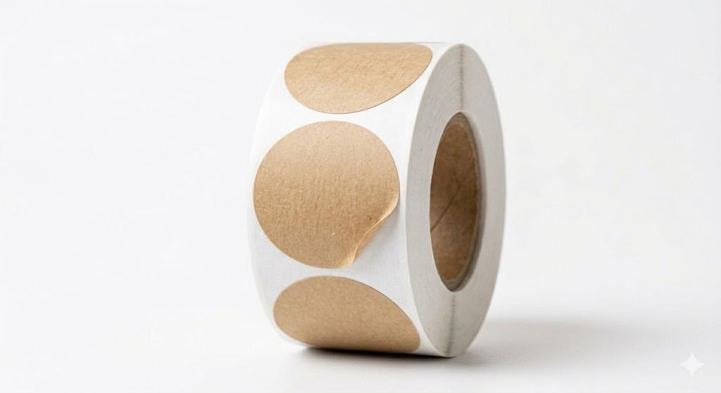 400 Etiquetas Adhesivas KRAFT sin texto, 45mm - BOLSASYMASBCN.COM