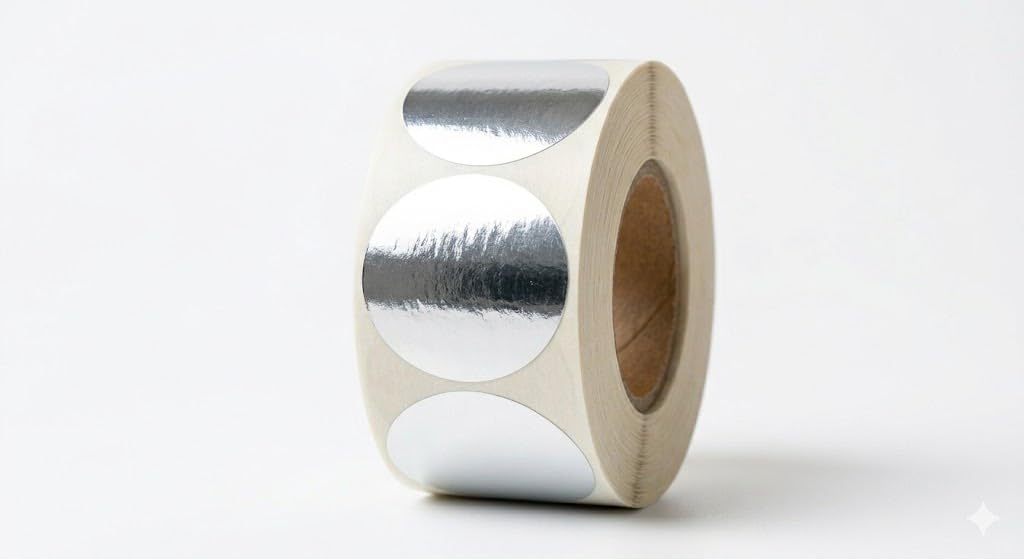 400 Etiquetas Adhesivas Plateada sin texto, 45mm - BOLSASYMASBCN.COM