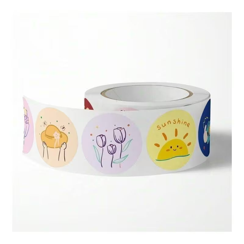 500 Pegatinas Decorativas para regalo, 4 cm, Diseños Kawaii, Flores y Mensajes Positivos, ideales para fiestas