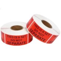 500 Etiquetas de Advertencia "THIS IS A SET DO NOT SEPARATE" 50x25 mm - 2 Rollos de 500 Pegatinas Naranja Fluorescente - Alta Visibilidad para Logística y FBA - BOLSASYMASBCN.COM