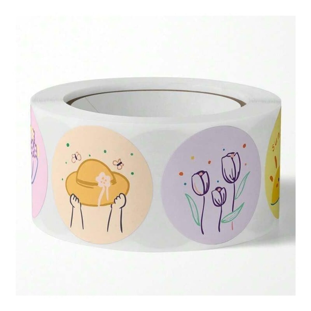 500 Pegatinas Decorativas para Regalo de 4 cm, Diseños Kawaii, Flores y Mensajes Positivos, Ideales para Regalos, Fiestas y Packaging