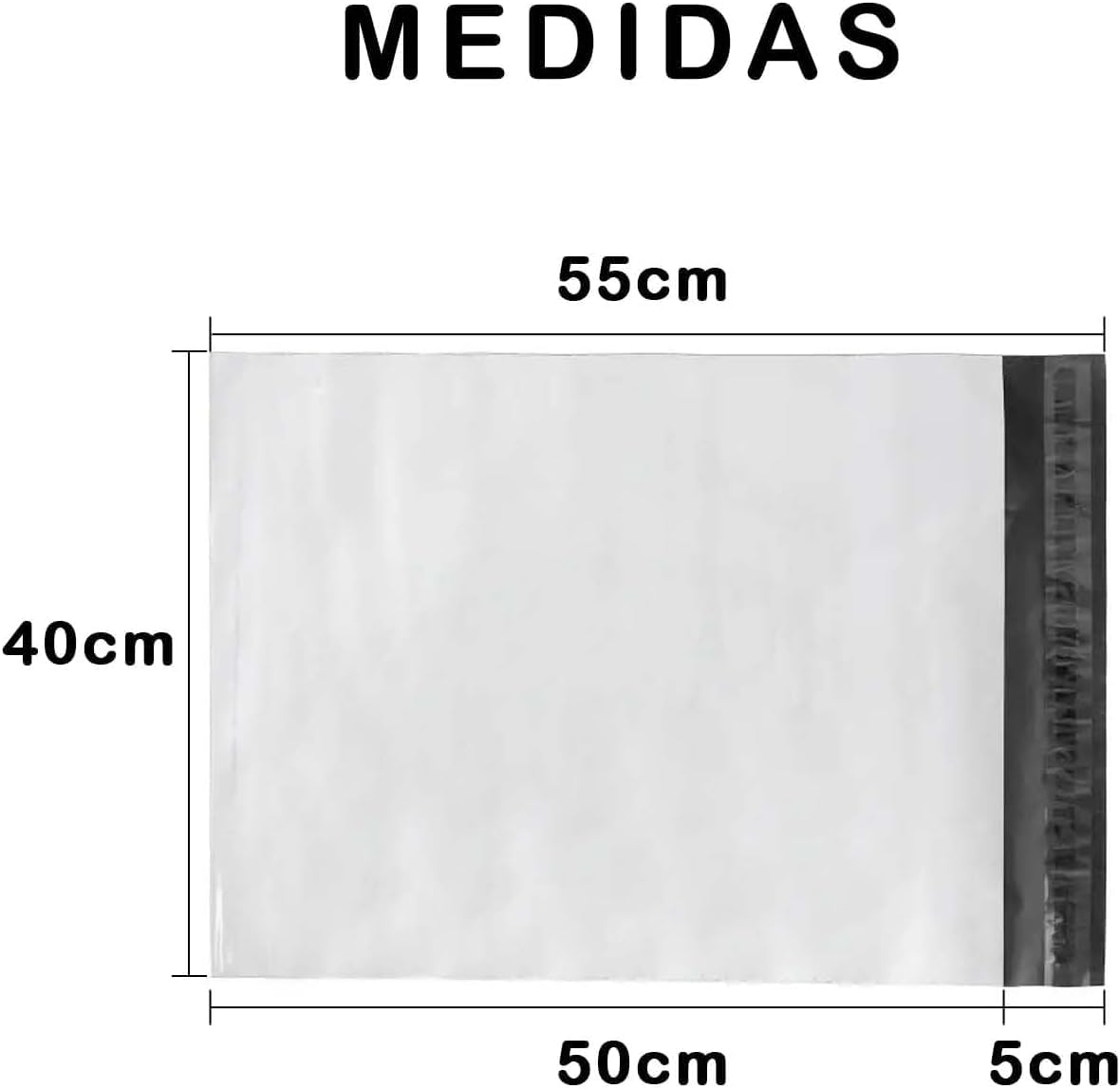 Bolsas para Envíos Autoadhesivos 100/1000 Unidades, Blancas, Impermeables e Resistentes, Plástico Reciclado, Sobres para envio de ropa y de embalaje