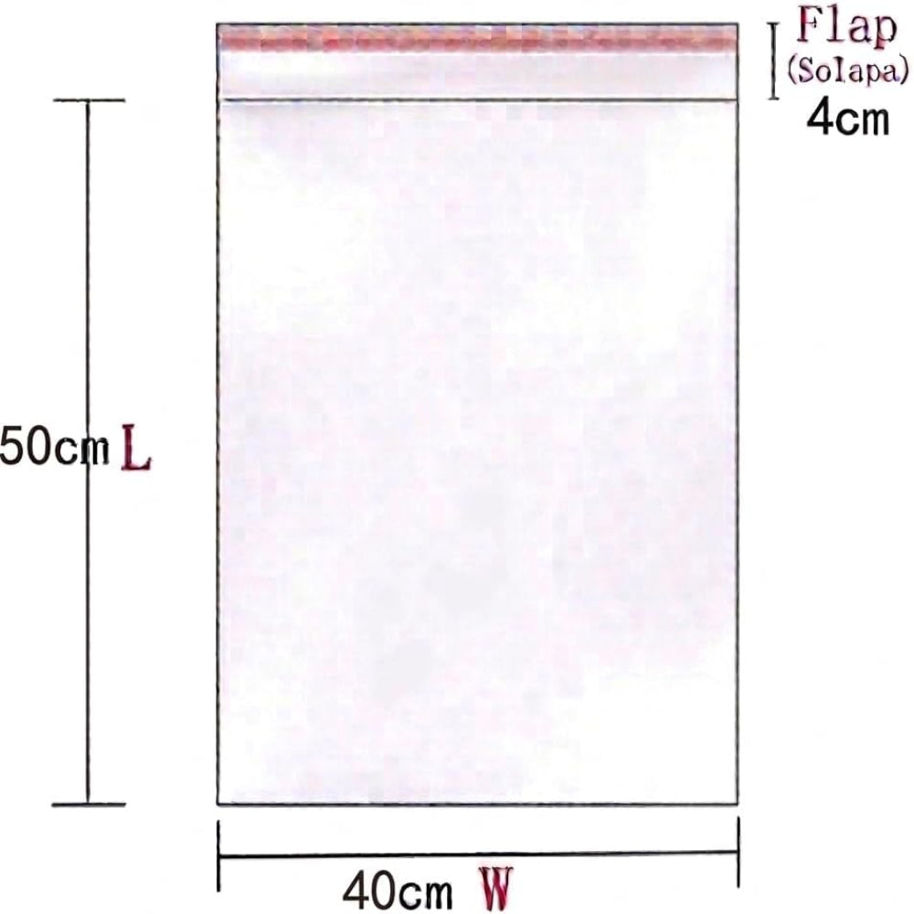 Bolsas de Plástico Transparentes con Solapa Adhesiva, Bolsas Celofán Autoadhesivas OPP, Bolsas para Embalaje, Envíos y Almacenamiento, Pack de 100 uds – Varias Medidas Disponibles