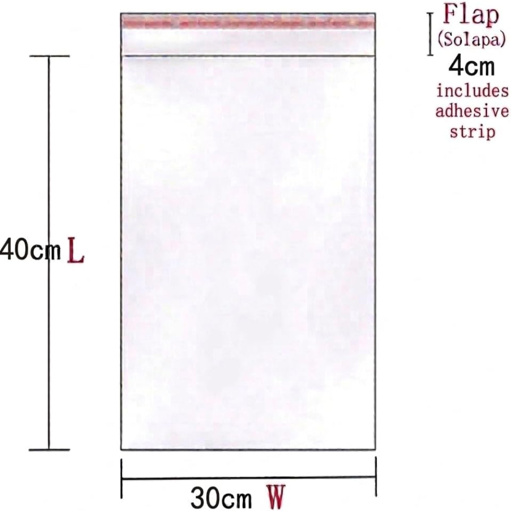 Bolsas de Plástico Transparentes con Solapa Adhesiva, Bolsas Celofán Autoadhesivas OPP, Bolsas para Embalaje, Envíos y Almacenamiento, Pack de 100 uds – Varias Medidas Disponibles
