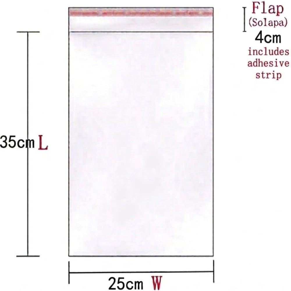 Bolsas de Plástico Transparentes con Solapa Adhesiva, Bolsas Celofán Autoadhesivas OPP, Bolsas para Embalaje, Envíos y Almacenamiento, Pack de 100 uds – Varias Medidas Disponibles