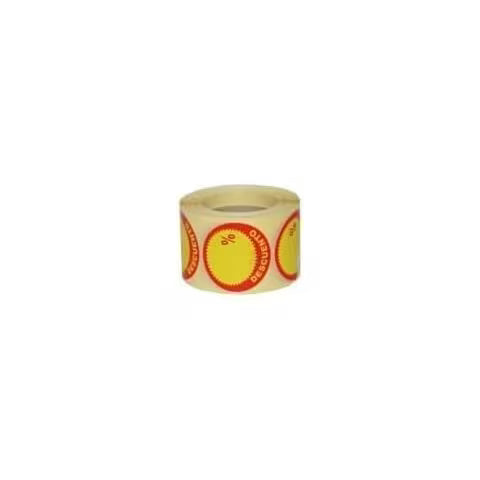 500 Etiquetas de Descuento adhesivas Rojo y Amarillo, para Precios en Supermercados y Tiendas