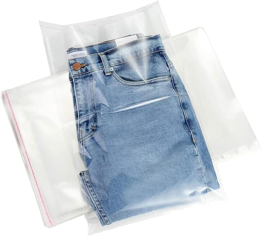 Bolsas de Plástico Transparentes con Solapa Adhesiva, Bolsas Celofán Autoadhesivas OPP, Bolsas para Embalaje, Envíos y Almacenamiento, Pack de 100 uds – Varias Medidas Disponibles
