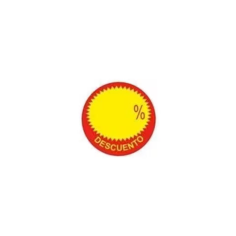 500 Etiquetas de Descuento adhesivas Rojo y Amarillo, para Precios en Supermercados y Tiendas