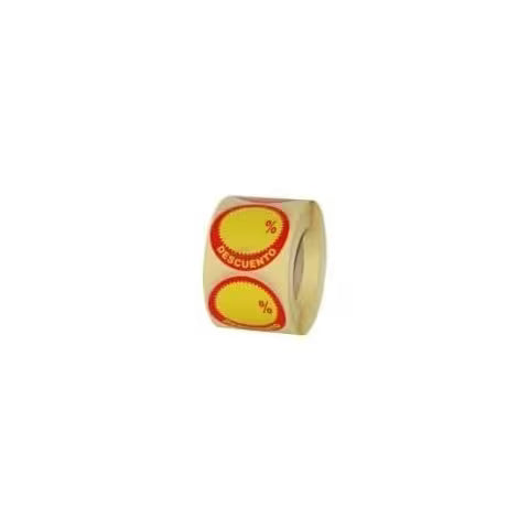 500 Etiquetas de Descuento adhesivas Rojo y Amarillo, para Precios en Supermercados y Tiendas