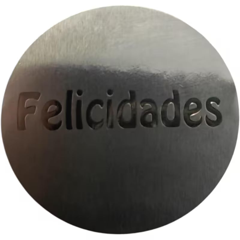 400 Etiquetas Adhesivas Felicidades, Plateadas, 45 mm