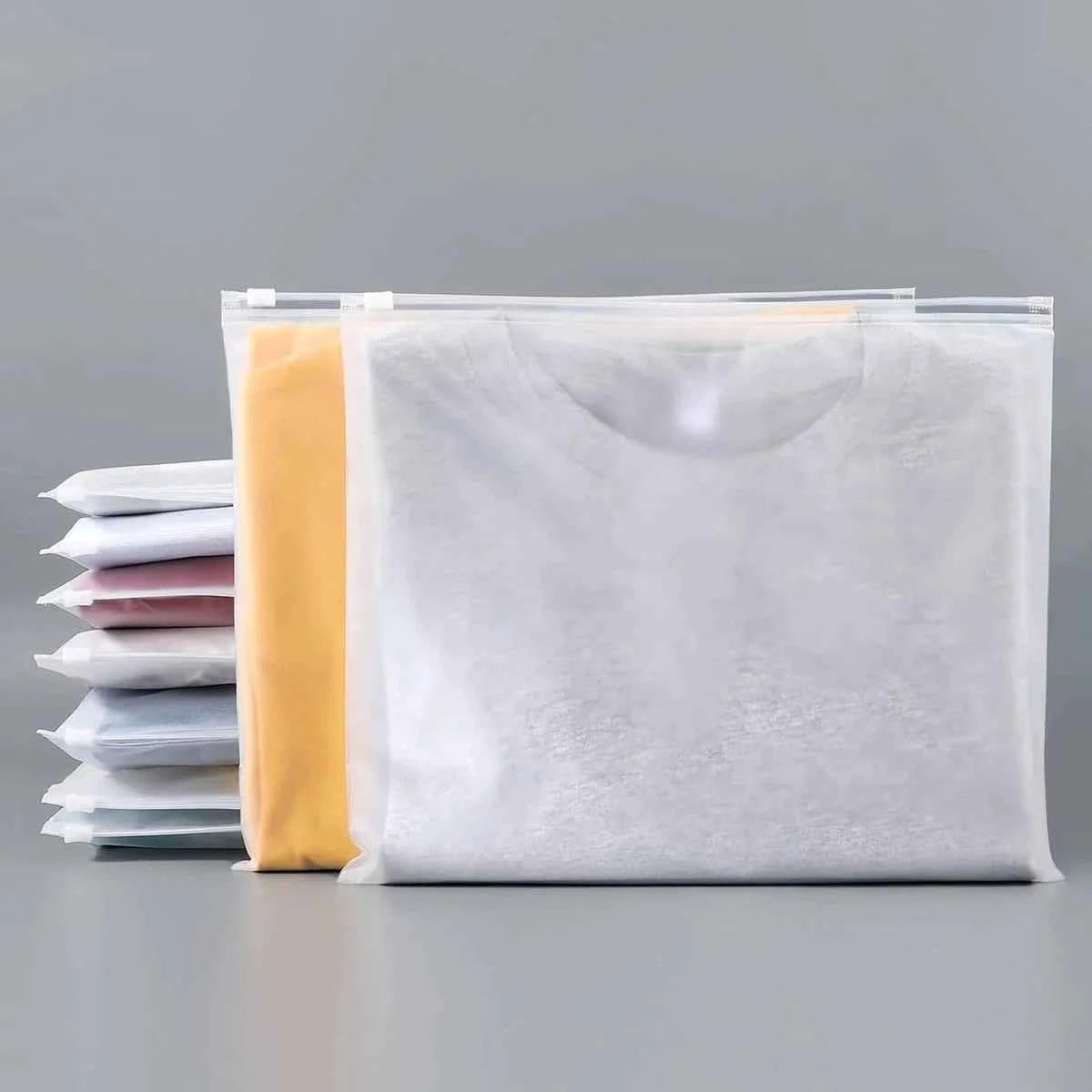 Bolsa Transparente con Cremallera para Ropa, Bolsa de Almacenamiento Impermeable para Viaje y Organización, Pack de 50 Bolsas，Varias Medidas Disponibles