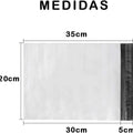 Bolsas de Envío Autoadhesivas Blancas Impermeables, 100 o 1000 Unidades, Bolsas para Envíos de Ropa y Ecommerce 20x30+5 cm / PAQUETE DE 100PZS