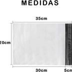 Bolsas de Envío Autoadhesivas Blancas Impermeables, 100 o 1000 Unidades, Bolsas para Envíos de Ropa y Ecommerce 20x30+5 cm / PAQUETE DE 100PZS