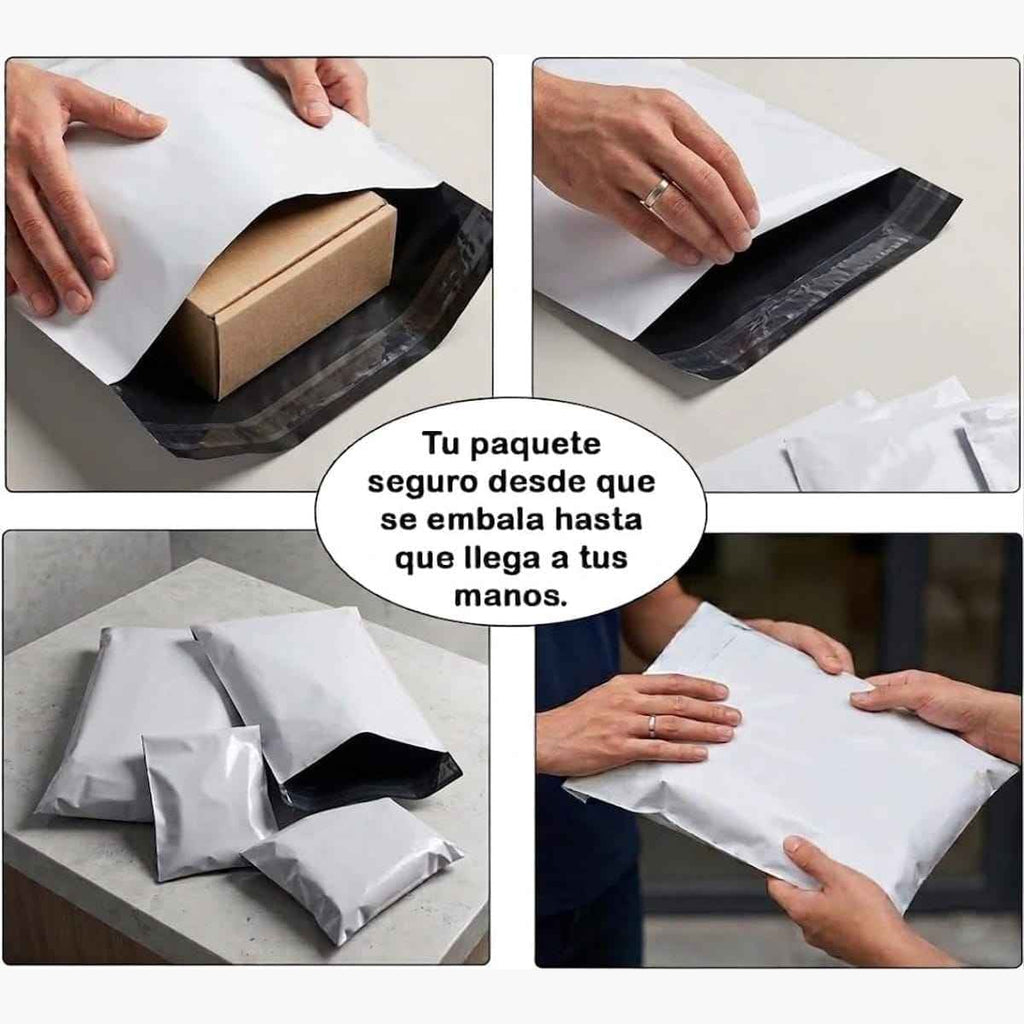 Bolsas de Envío Autoadhesivas Blancas Impermeables, 100 o 1000 Unidades, Bolsas para Envíos de Ropa y Ecommerce