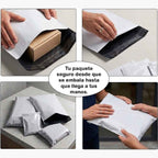Bolsas de Envío Autoadhesivas Blancas, 100/1000 Unidades - BOLSA ENVIO Impermeable y Resistente de Plástico Reciclado para Embalaje de Ropa - BOLSASYMASBCN.COM