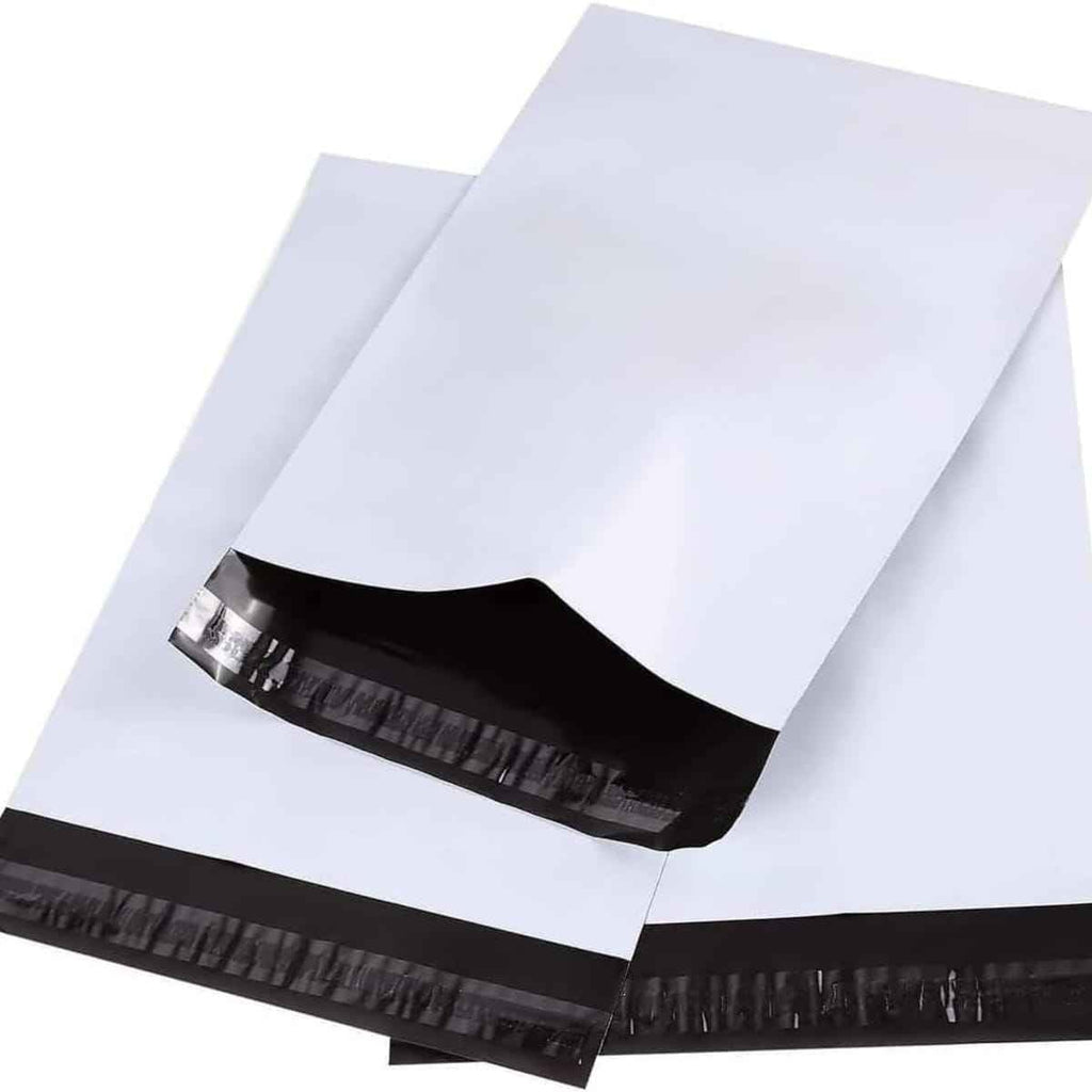 Bolsas de Envío Autoadhesivas Blancas, 100/1000 Unidades - BOLSA ENVIO Impermeable y Resistente de Plástico Reciclado para Embalaje de Ropa - BOLSASYMASBCN.COM