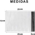 Bolsas de Envío Autoadhesivas Blancas, 100/1000 Unidades - BOLSA ENVIO Impermeable y Resistente de Plástico Reciclado para Embalaje de Ropa - BOLSASYMASBCN.COM