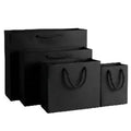 Bolsas de Papel de Lujo Negro con Asa Rizada Gruesa para Tiendas y Regalos | Pack de 12 Bolsas BYM 14X7X15.5CM