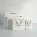 Bolsas de Papel LUJO Blancas con Asa Rizada Gruesa, Bolsas para Regalo, Compras y Tiendas, Papel Resistente para Packaging, Pack de 12 Bolsas, Varios Tamaños Disponibles