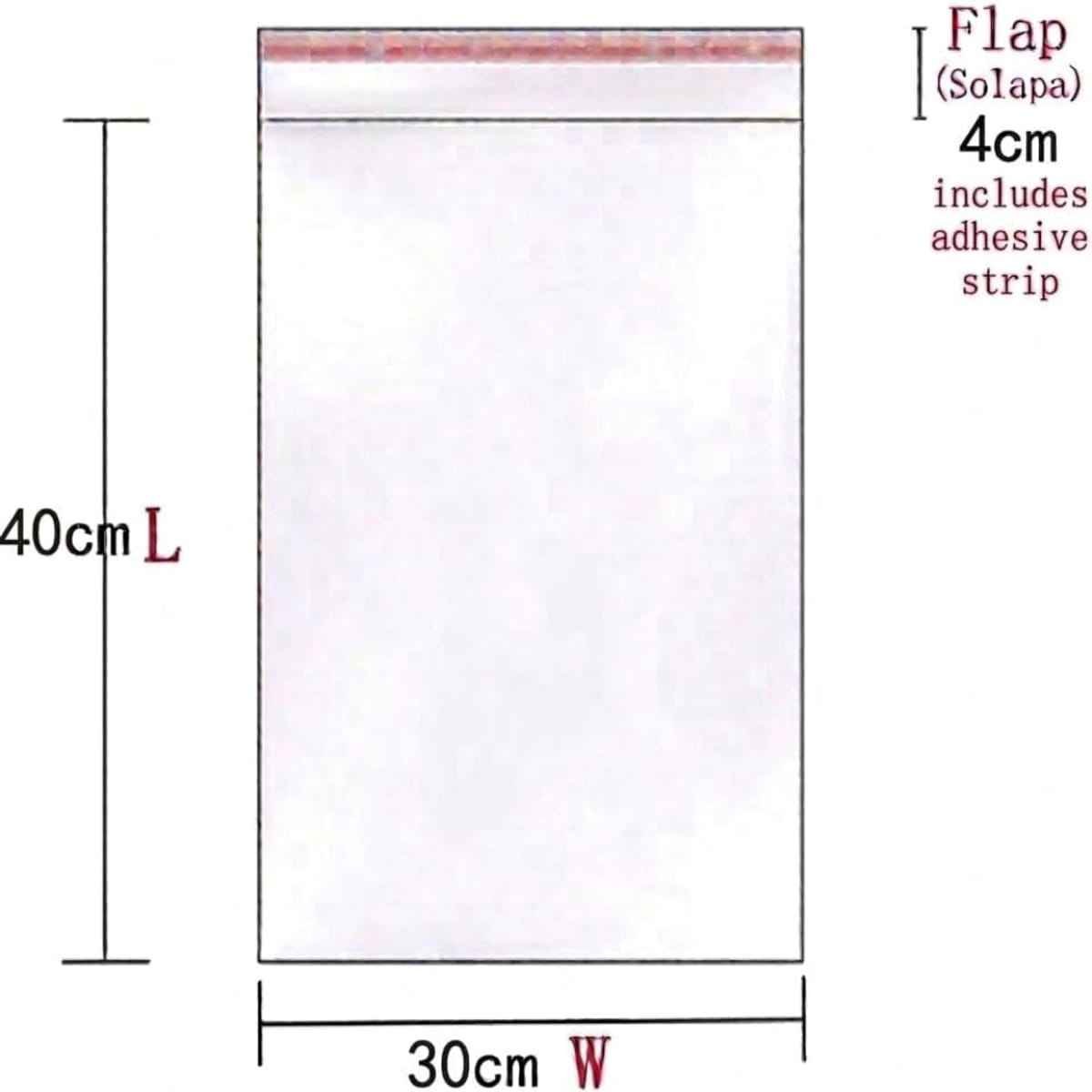 Bolsas de Plástico Transparentes con Solapa Adhesiva, Bolsas Celofán Autoadhesivas OPP, Bolsas para Embalaje, Envíos y Almacenamiento, Pack de 100 uds – Varias Medidas Disponibles - BOLSASYMASBCN.COM