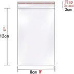 Bolsas de Plástico Transparentes con Solapa Adhesiva, Bolsas Celofán Autoadhesivas OPP, Bolsas para Embalaje, Envíos y Almacenamiento, Pack de 100 uds – Varias Medidas Disponibles - BOLSASYMASBCN.COM