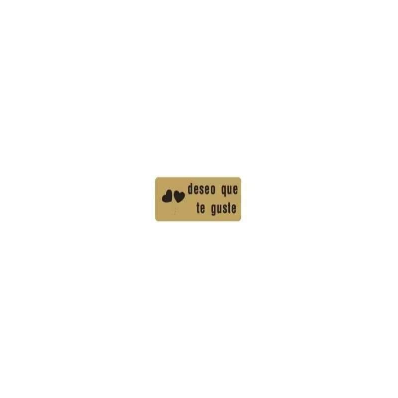 500 Etiquetas Adhesivas Doradas 'Deseo que te guste', 55x20mm