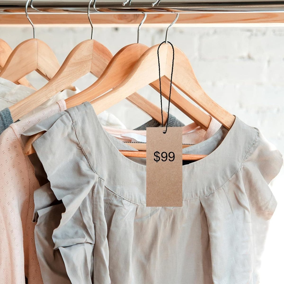 Cuerdas para Etiquetas Colgantes con Cierre de Clic 19,5cm, Pack 1000 Precintos para Etiquetado de Ropa y Productos