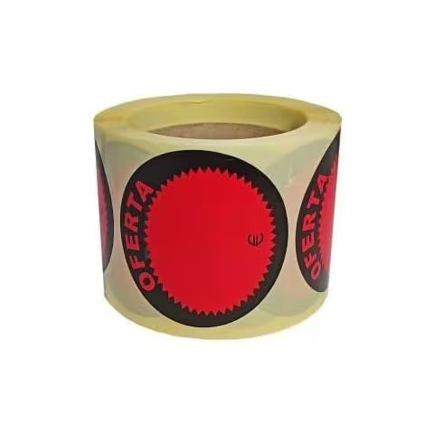 500 Etiquetas adhesivas de oferta , 50 mm, rojo y negro
