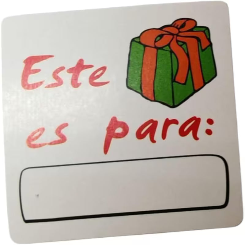 500 Etiquetas Adhesivas para Regalo, 'Este Regalo es para:'38x38mm, Blanco y Rojo