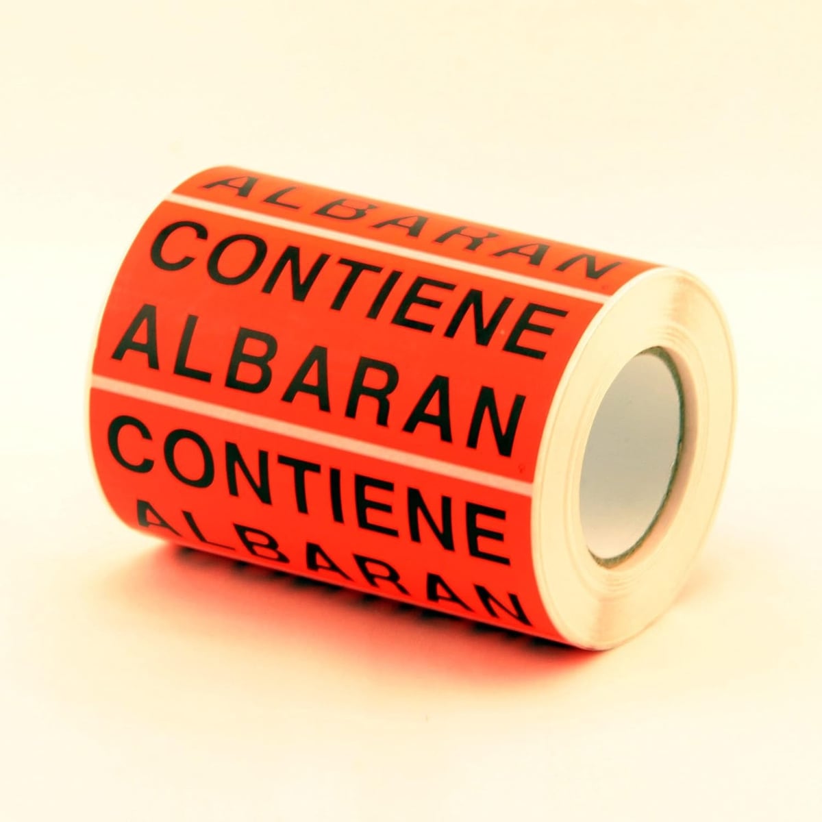 Etiquetas Adhesivas Contiene Albarán Naranjas 94x38mm, Pack 250 Etiquetas para Envíos, Logística y Embalaje