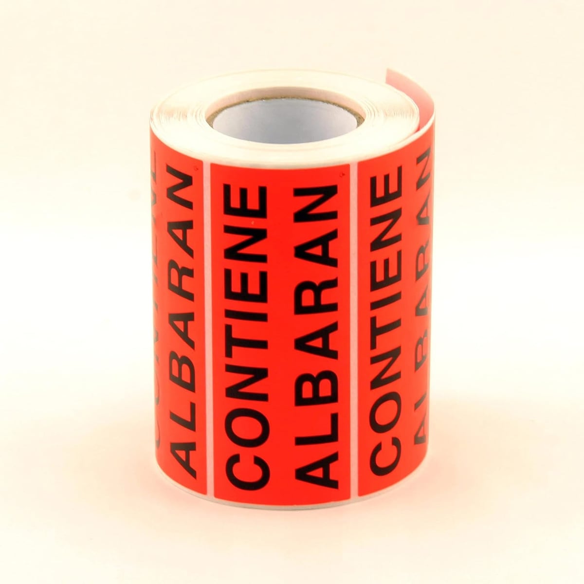 Etiquetas Adhesivas Contiene Albarán Naranjas 94x38mm, Pack 250 Etiquetas para Envíos, Logística y Embalaje