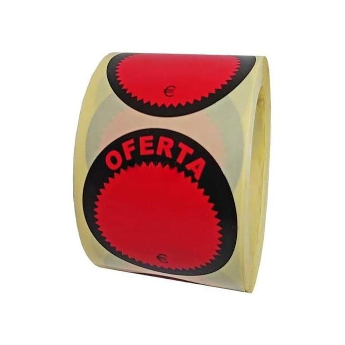 Etiquetas Adhesivas de Oferta 50mm, Pack 500 Pegatinas Rojas y Negras para Precios, Rebajas y Promociones