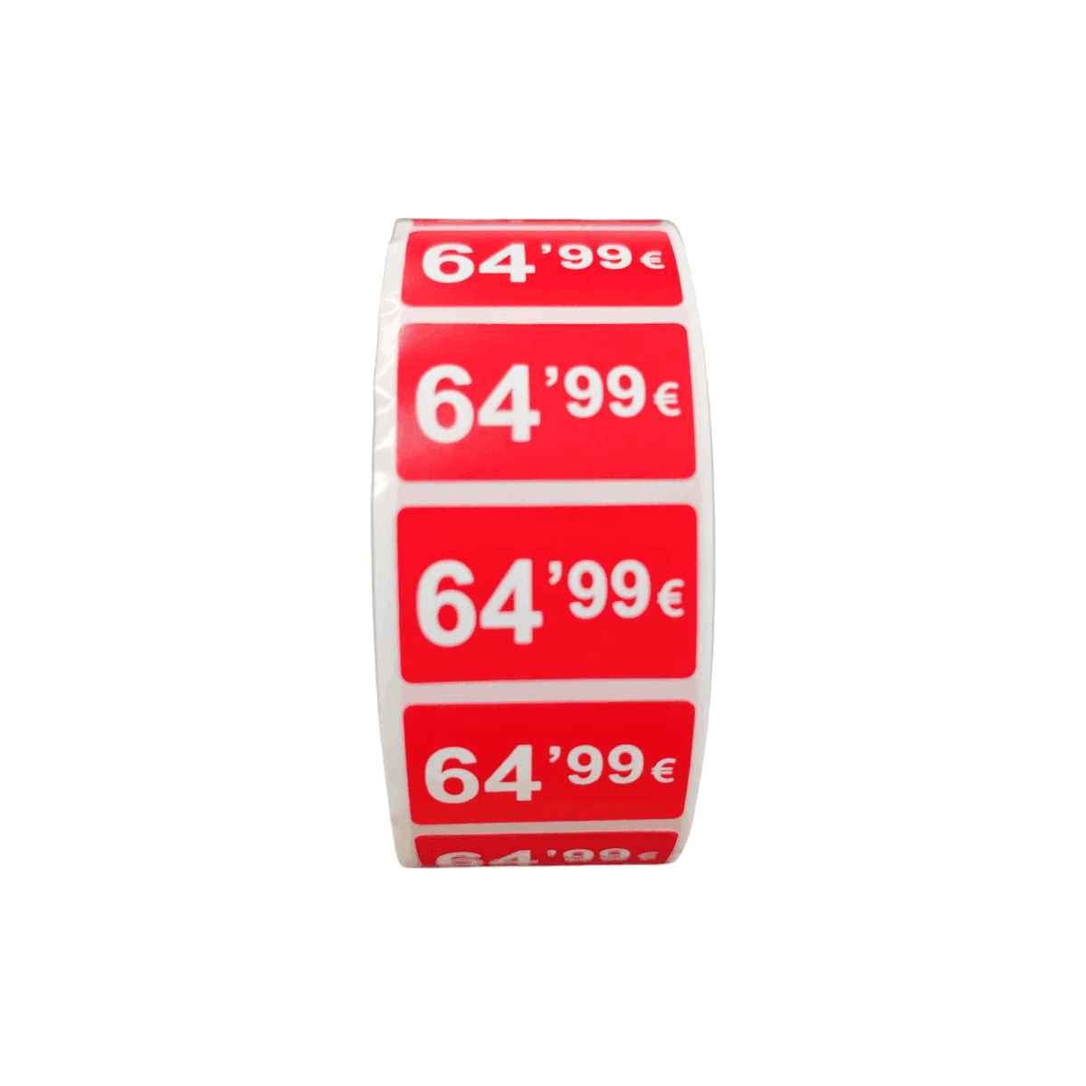 Etiquetas Adhesivas de Precio 0,99€ a 99,99€ Rojo Flúor 25x15mm, Pack 2000 Etiquetas en 2 Rollos para Tiendas y Comercios 64.99€