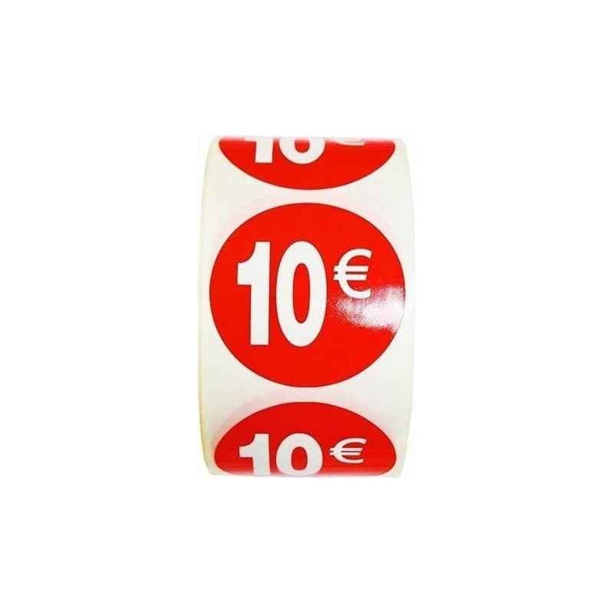 Etiquetas Adhesivas de Precio Rojas 1€ a 30€ Ø35mm, Pack 1000 Etiquetas en 2 Rollos para Tiendas y Comercios 10€