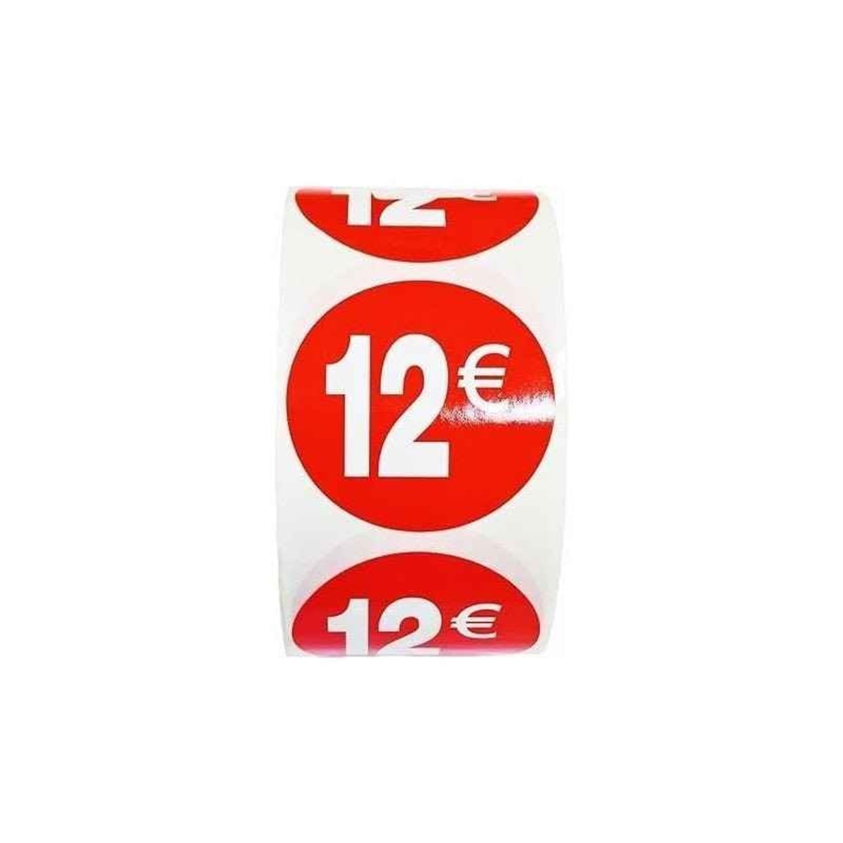 Etiquetas Adhesivas de Precio Rojas 1€ a 30€ Ø35mm, Pack 1000 Etiquetas en 2 Rollos para Tiendas y Comercios 12€