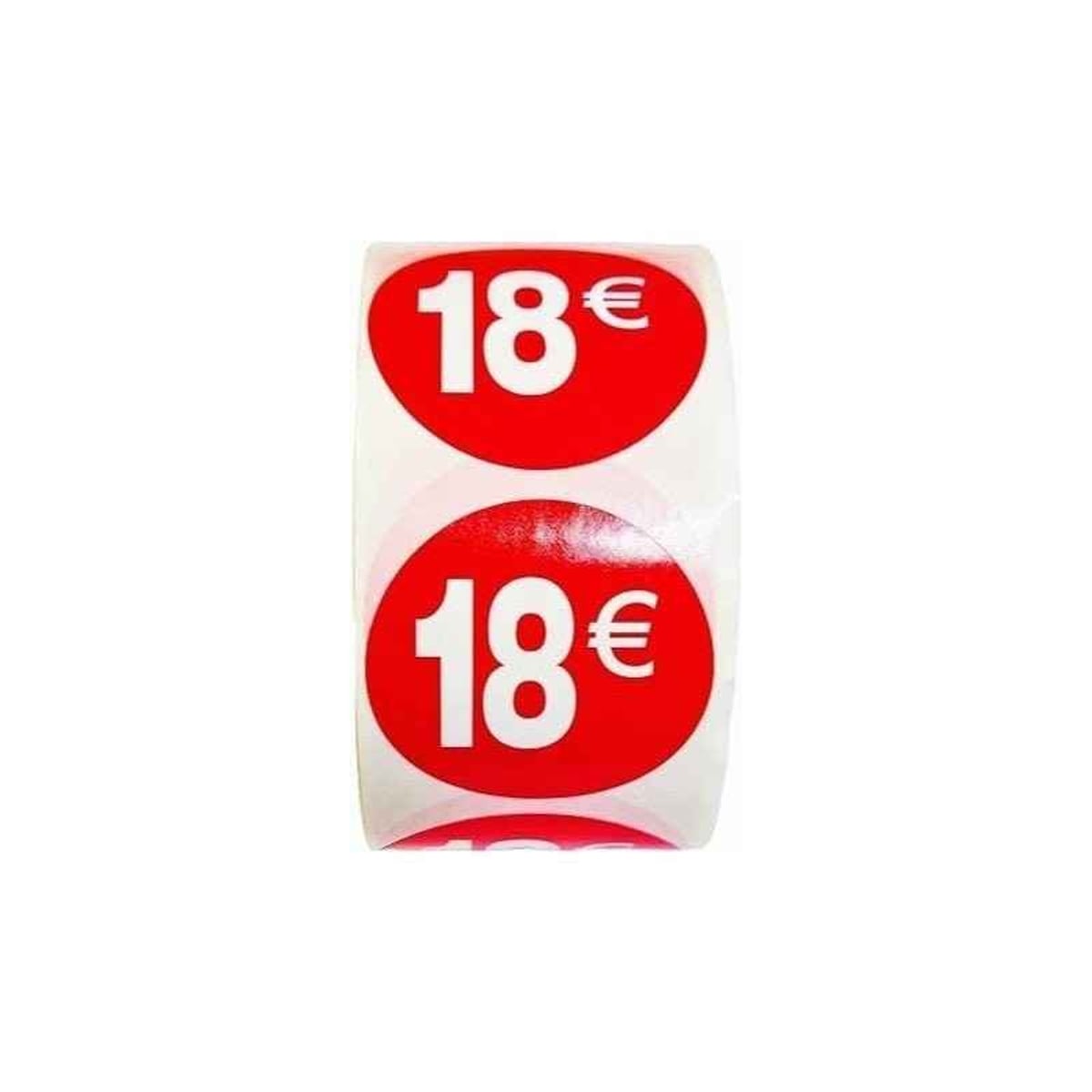Etiquetas Adhesivas de Precio Rojas 1€ a 30€ Ø35mm, Pack 1000 Etiquetas en 2 Rollos para Tiendas y Comercios 18€