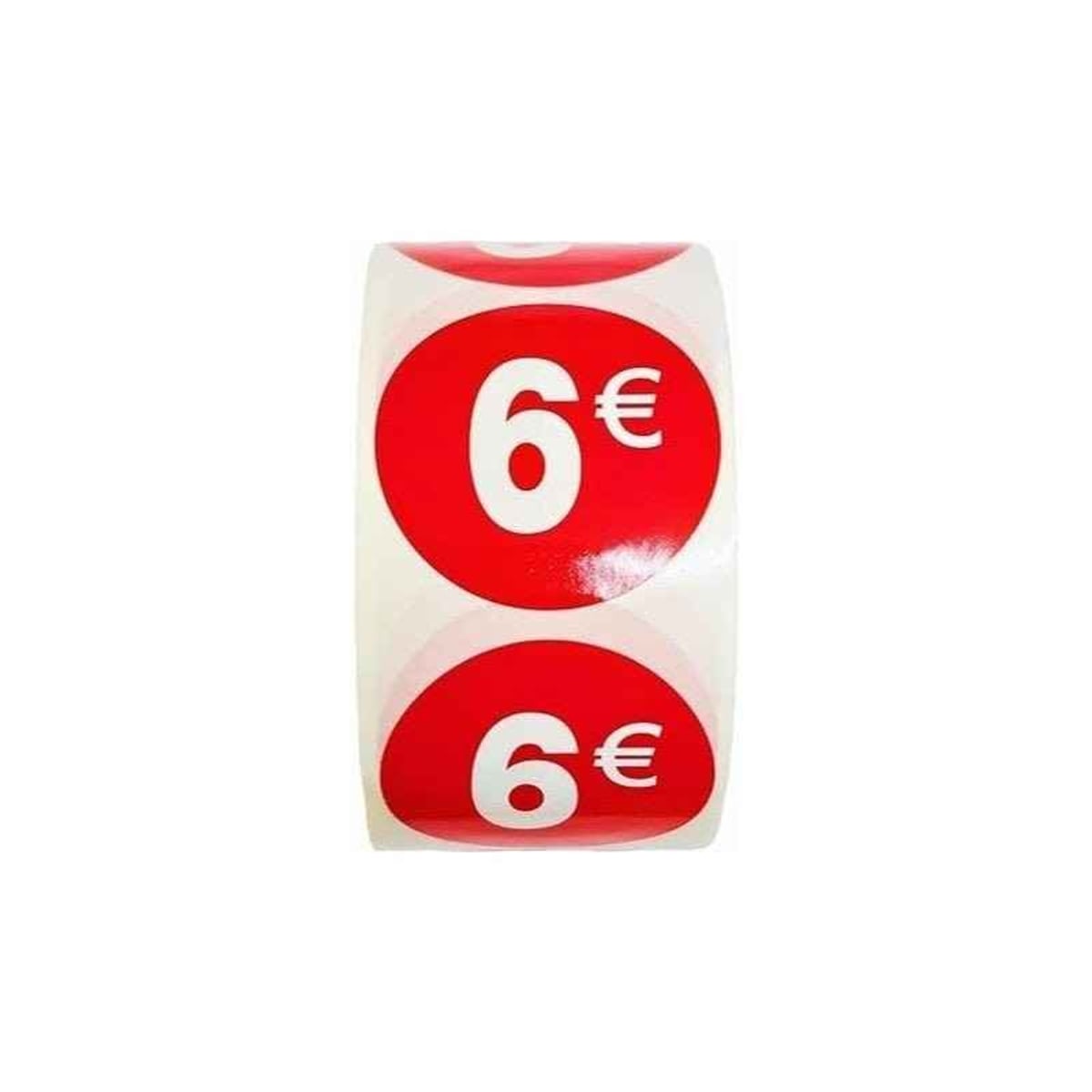 Etiquetas Adhesivas de Precio Rojas 1€ a 30€ Ø35mm, Pack 1000 Etiquetas en 2 Rollos para Tiendas y Comercios 6€