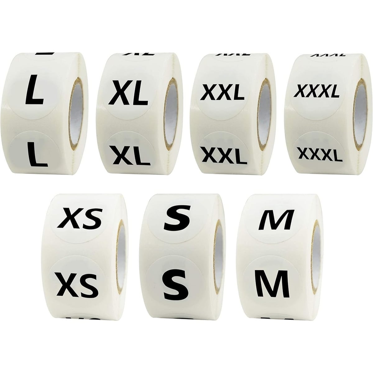 Etiquetas Adhesivas de Talla para Ropa XS a XXXL, 3500 Pegatinas Redondas 20mm para Clasificación y Organización de Prendas