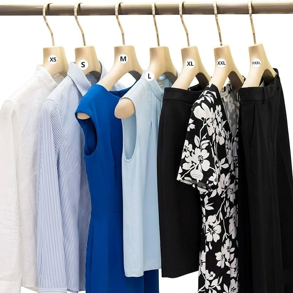 Etiquetas Adhesivas de Talla para Ropa XS-XXXL 20mm, Pack 1000 Pegatinas Redondas para Camisetas, Pantalones y Prendas