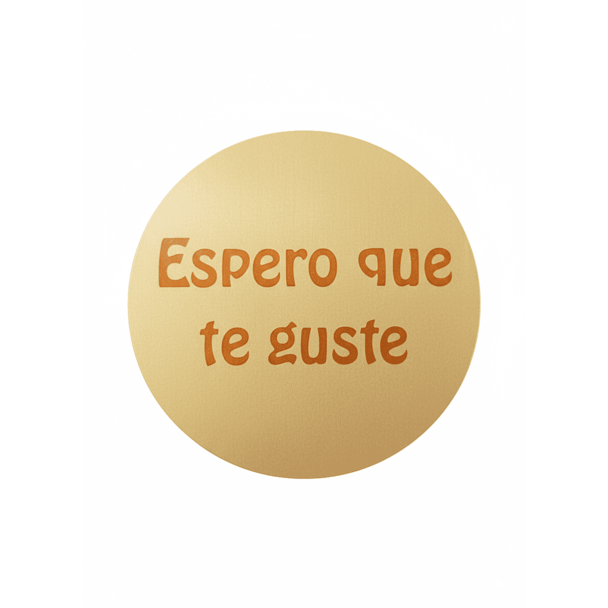 Etiquetas Adhesivas Doradas "Espero que te Guste" con Texto Bronce, Pegatinas Redondas 45 mm para Regalos y Packaging, Rollo 400 Uds